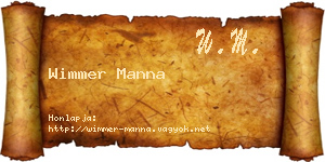 Wimmer Manna névjegykártya